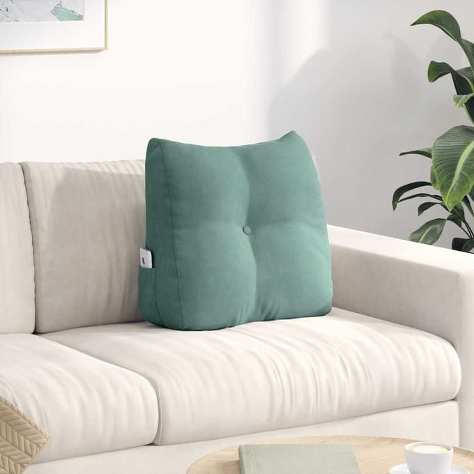 vidaXL - Rugkussen - Zeegroen - 45 - x - 24 - x - 50 - cm - Fluweel
