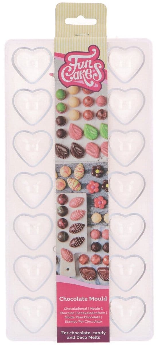 FunCakes Chocolade Mal - Hart - Transparant - Chocoladevorm - Bakvorm Chocolade