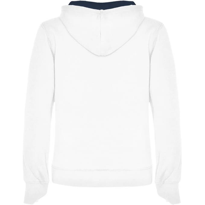 Roly Dames/Dames Urban Hooded Polycotton Sweatshirt (Wit/Zwaar Blauw)