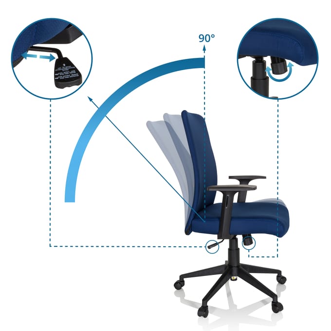 Bureaustoel COSIO I stof blauw hjh OFFICE