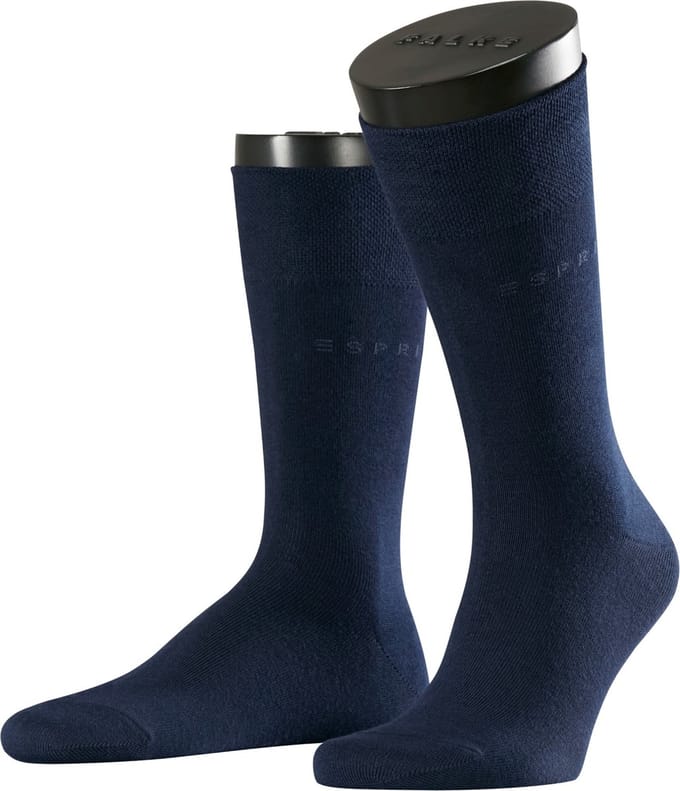 Esprit Basic Easy 2-Pack drukvrije comfort tailleband katoen multipack sokken heren blauw - maat 43-46