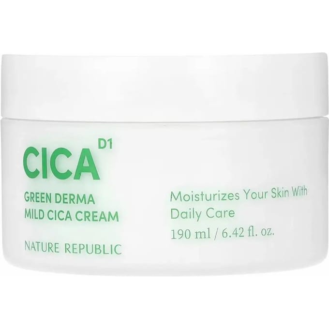 Nature Republic, CICA D1, Green Derma Mild Cica Crème, 189 ml (190 ml) white