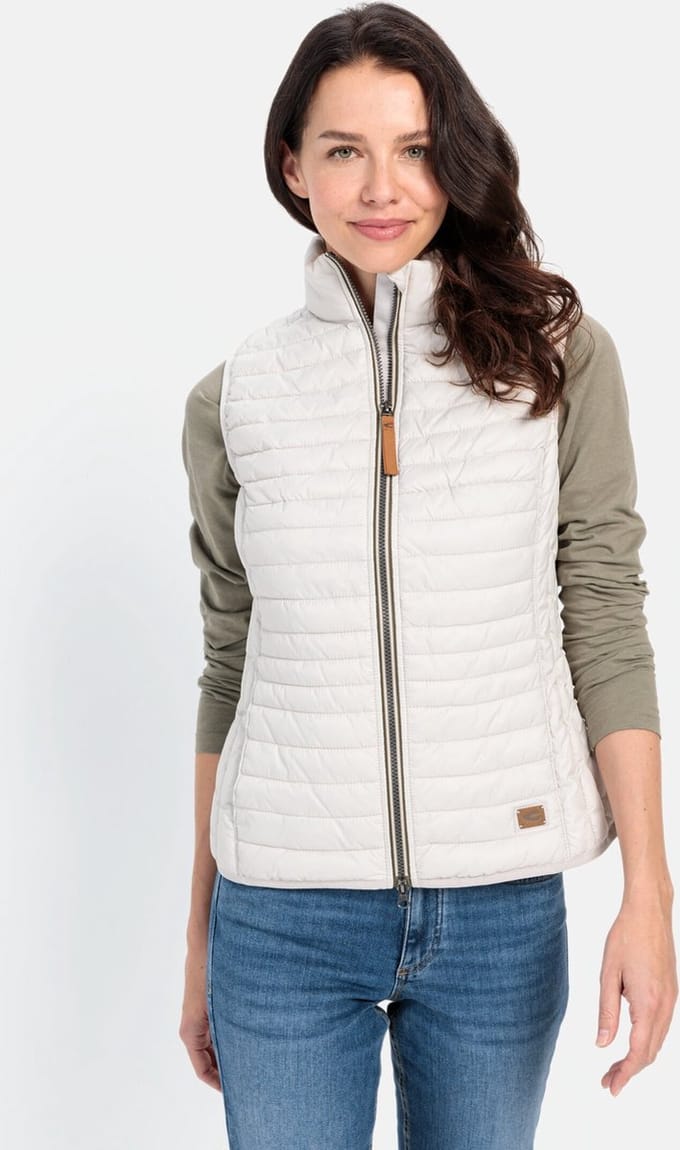 camel active Gewatteerd vest gemaakt van gerecycled polyamide - Maat womenswear-48 - Wolwit