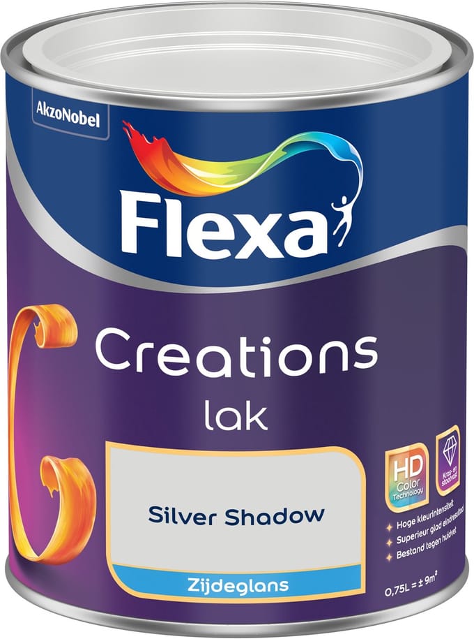 Flexa - Creations Lak Zijdeglans - Silver Shadow - 750 Ml