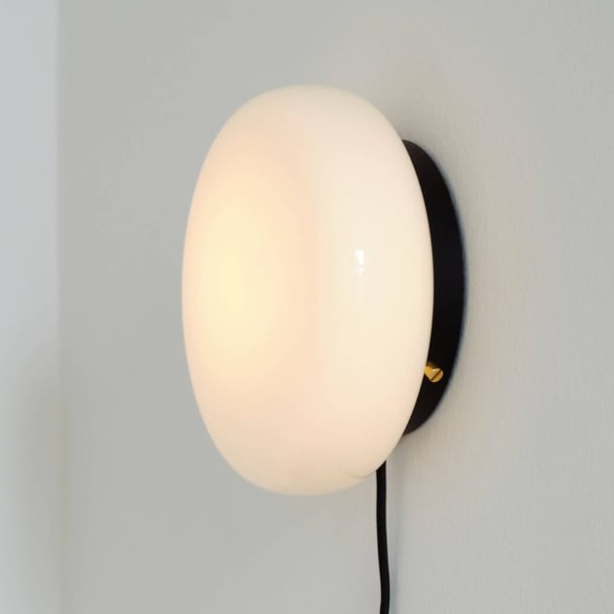 GEJST wandlamp OPA, opaalglas, G9, kabel/stekker/schakelaar
