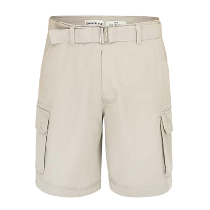 SoulCal Cargo-shorts voor heren met gewassen look (Beige)