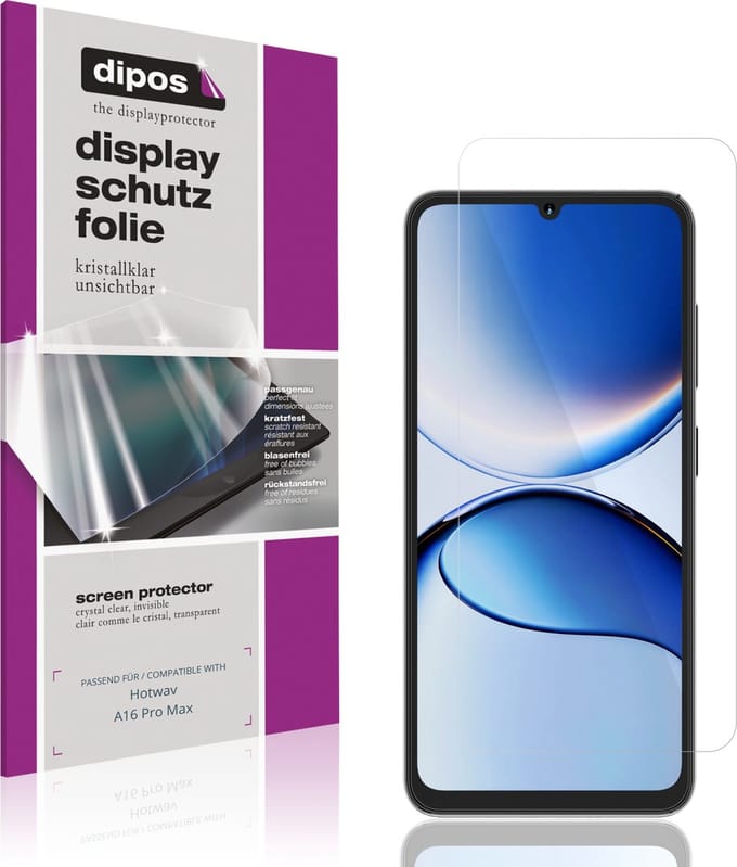 dipos – 4x Beschermfolie geschikt voor Hotwav A16 Pro Max | Krasbestendige & heldere Screenprotector Ultra-Thin