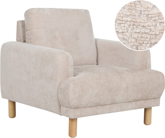 TUVE - Fauteuil - Beige - Bouclé