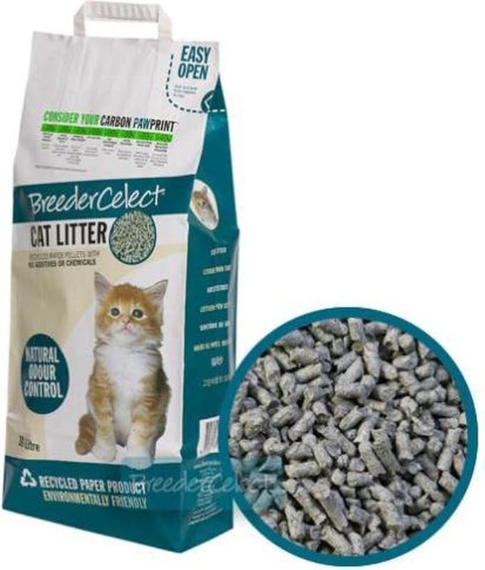 BreederCelect - 100% Gerecycled - Kattenbakvulling - 30L