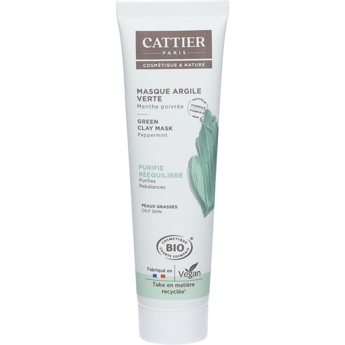 Cattier Gezichtsmasker Groene Klei 100 ml