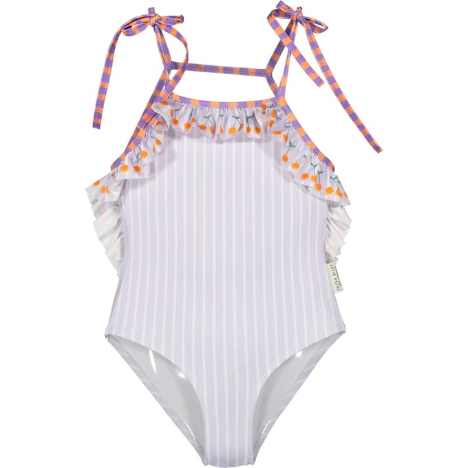 1-delig meisjes zwempak Paper Boat Lavander Cherry