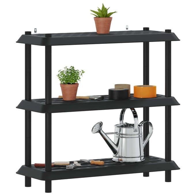 vidaXL - Plankenunit - 3-laags - 100 - x - 40 - x - 96 - cm - PP - Antracietkleurig