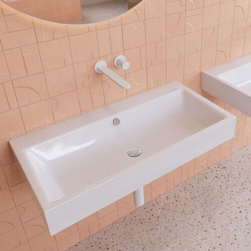 Kaldewei PURO wall-mounted washbasin 3165 without tap hole, 90 cm 901506003001
