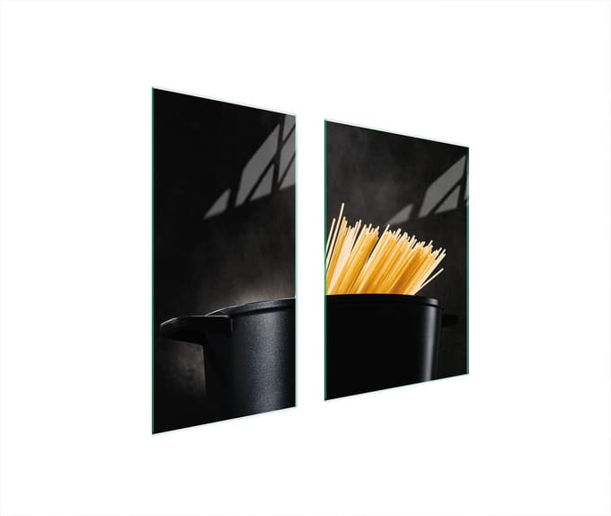 TMK ArtDeko - Snijplank - 75x52 cm - Geharde Glas - Makaroni Motief