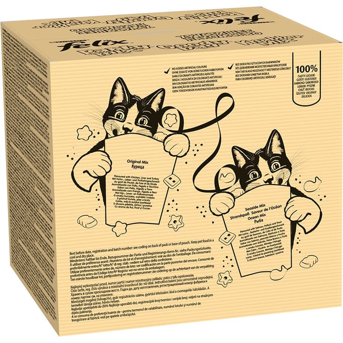 Felix Party Mix - Kattensnacks - Kattensnoepjes - Original & Seaside - 16 x 60 g