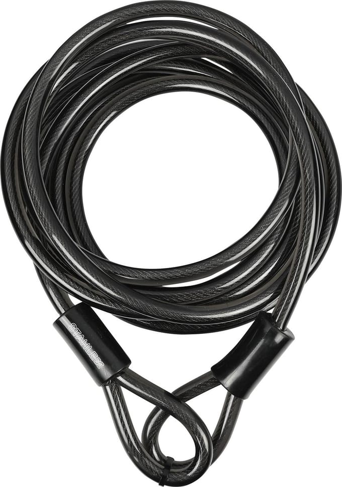Stahlex Staalkabel met lussen - 5 meter x 12 millimeter - geplastificeerd - kabelslot - terraskabel