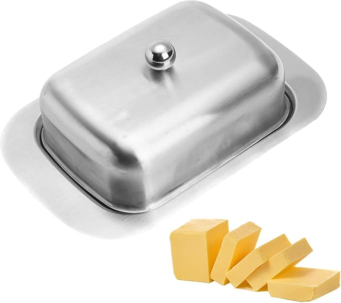 Crrynuo Botervloot - Botervloot met Deksel - RVS - zilver