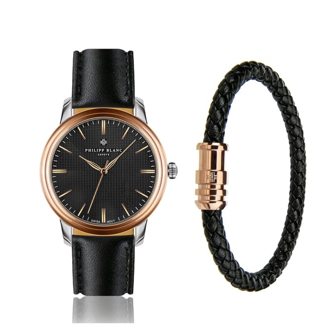 Horloge en leren band Philipp Blanc Zurich
