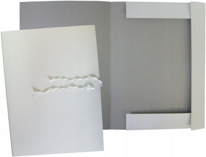 Witte A3 Map met Kleppen en Sluitlinten - 400g Karton