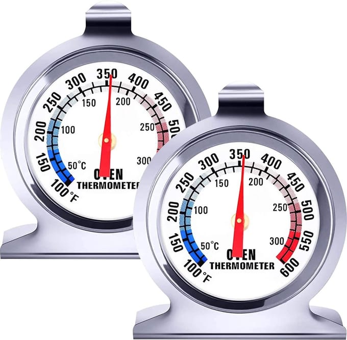 Dailygoods- Oven Thermometer Ovenbestendig - Digitale/Oven Thermometer - RVS Thermometer - Grote Wijzerplaat - Temperatuurmeter voor Koken/Bakken - Keukenthermometer