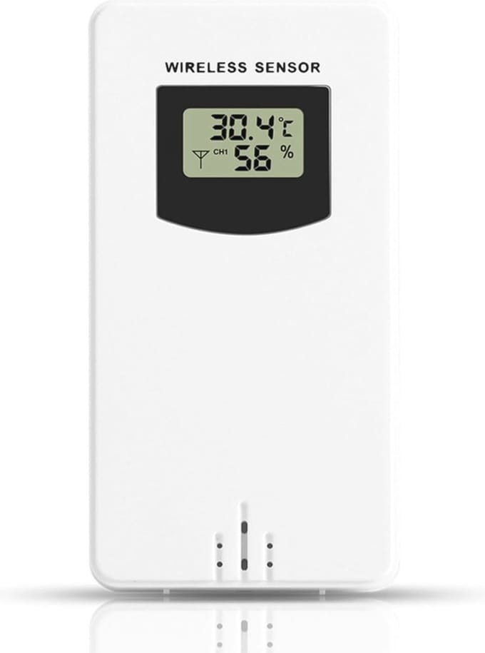 Draadloze Temperatuur- en Vochtigheidssensor voor Weerstation - 60 Meter Bereik