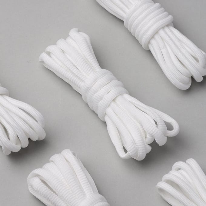 120cm Sneaker Ronde Veters - Rond - Round - White- Laces- Sneaker Veters -120cm -Kleur: Wit
