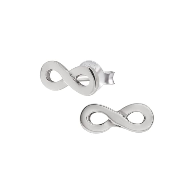 WeLoveSilver - oorstekers zilver - infinity teken - 6 mm