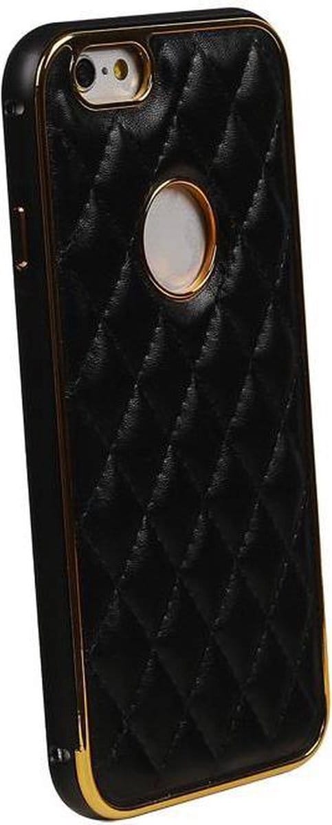 Apple iPhone 6 Plus Ruit Zwart Backcover met Spiegel - Case Bumper Hoesje Hardcase Geruit