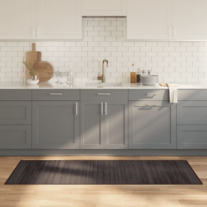 vidaXL - Vloerkleed - rechthoekig - 70x200 - cm - bamboe - donkerbruin