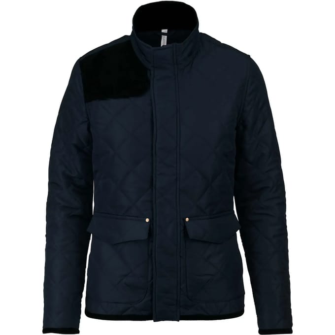 Kariban Gewatteerde damesjas K6127 - Navy / Black - XL