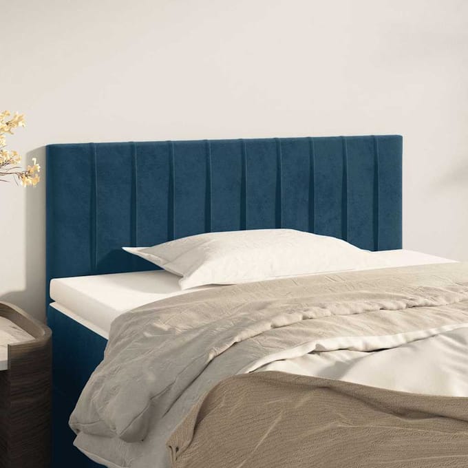 vidaXL - Hoofdbord - 90x5x78/88 - cm - fluweel - donkerblauw