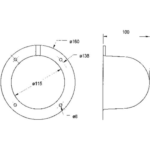 Visaton ABDECKH. AK 10.13 Luidsprekerafdekking (Ø) 100 mm