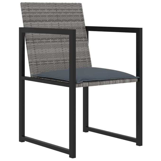 vidaXL - 7-delige - Tuinset - met - kussens - poly - rattan - grijs