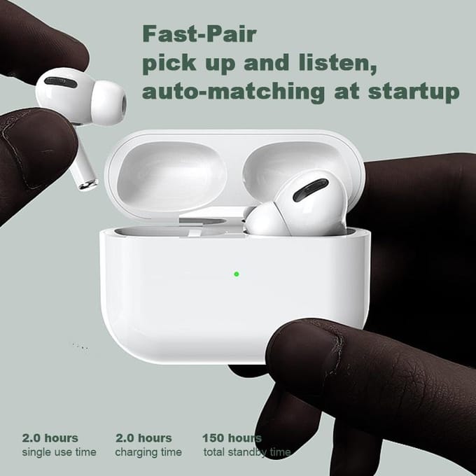 Actieve ruisonderdrukking Draadloze Bluetooth 5.0 HiFi Stereo Touch Control Headset In-ear oortelefoon met HD-microfoon wit