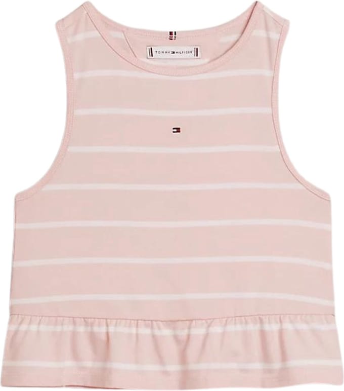 Tommy Hilfiger PEPLUM STRIPE TOP SLVLS Meisjes Top - Pink - Maat 14