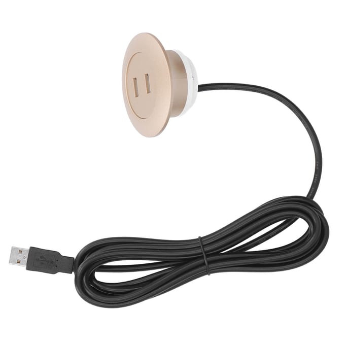 Bank USB-oplaadcontactdoos Inbouwinstallatie Dubbele USB-oplaadpoorten Contactdoos voor thuisgebruik Goud goud