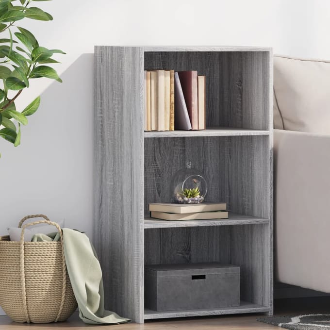 vidaXL - Dressoir - 50x41x93 - cm - bewerkt - hout - grijs - sonoma - eikenkleurig