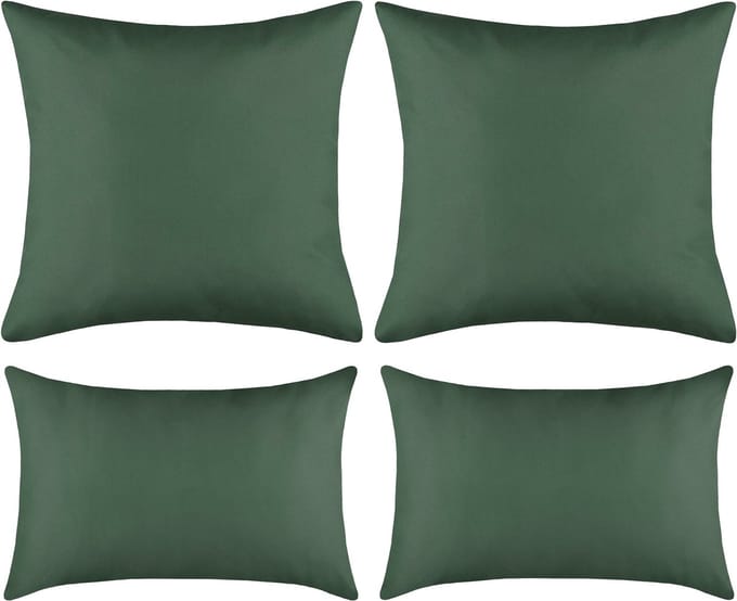 Stof Set van 4 kussens Hawaii - donkergroen - sierkussens - polyester - 2 maten