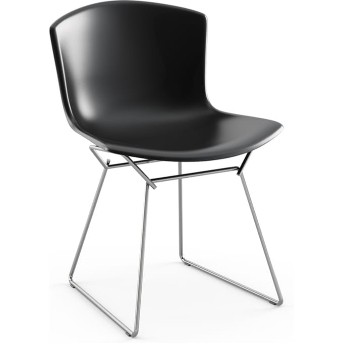 Knoll International - Bertoia Plastic Side Chair - zwart - chroom