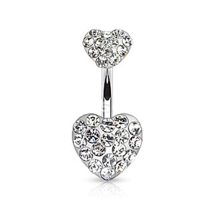 Piercing dubbele hart - wit - LMPiercings