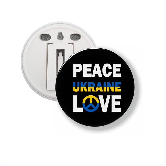 Button Met Clip - Peace Ukraine Love - Oekraine