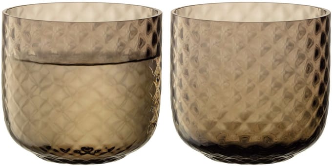 L.S.A. - Dapple Waterglas 300 ml Set van 2 Stuks Earth Brown - Glas - Bruin