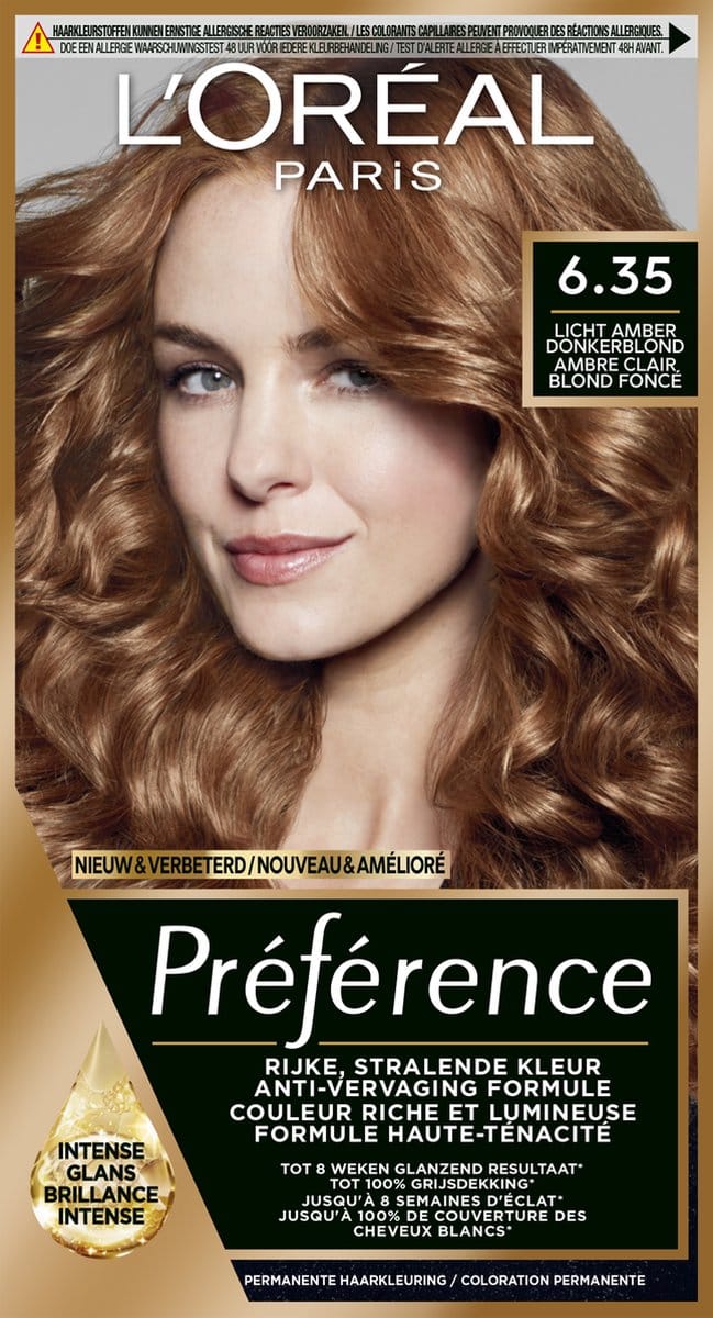 L'Oréal Paris Préférence Classic Donker Goud Mahonieblond 6.35 - Permanente Haarkleuring