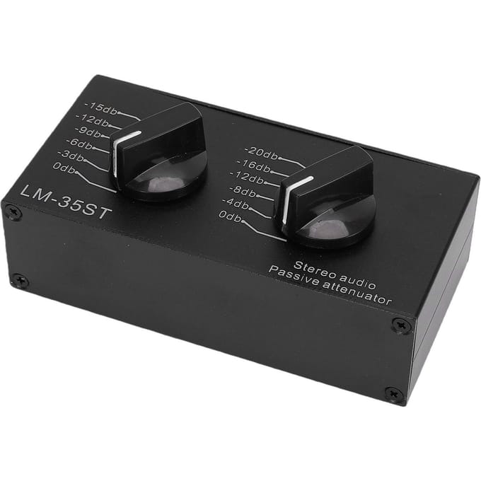 Stereo Geluid Passieve Demper Dubbel Kanaal Hoge Niveaus naar Lage Niveaus 6 Schakelmodi 3,5 mm AV-interface Verstelbaar black
