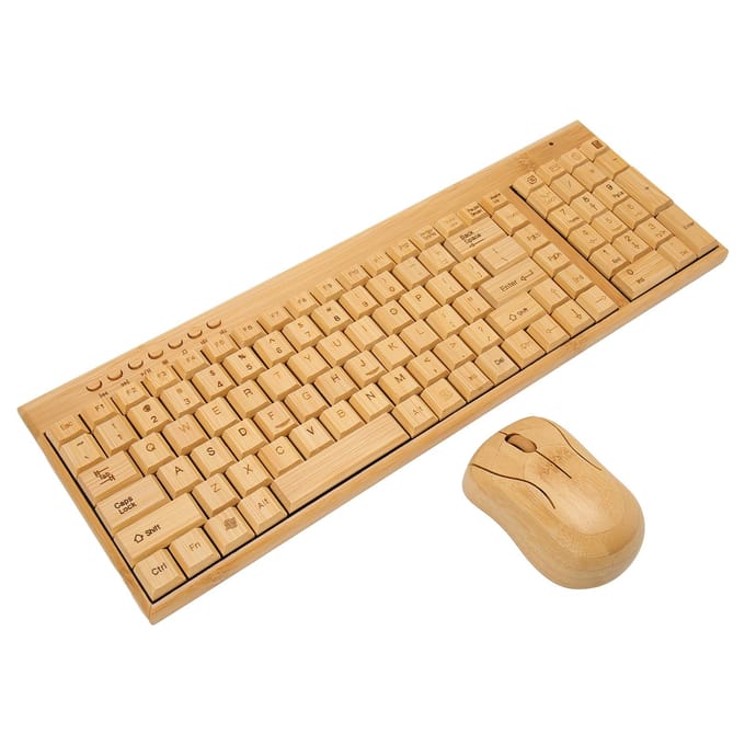 Computer Draadloze Apparaten 2.4GHz Draadloze Verbinding Plug en Play Bamboe Hout Computerbediening Mouse