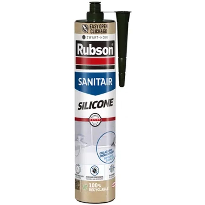 Rubson Silicone Sanitair Zwart 280ml