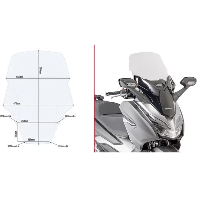 Scooter voorruit Givi Honda Forza 125 ABS (2015 à 2019) / 300 (2019)