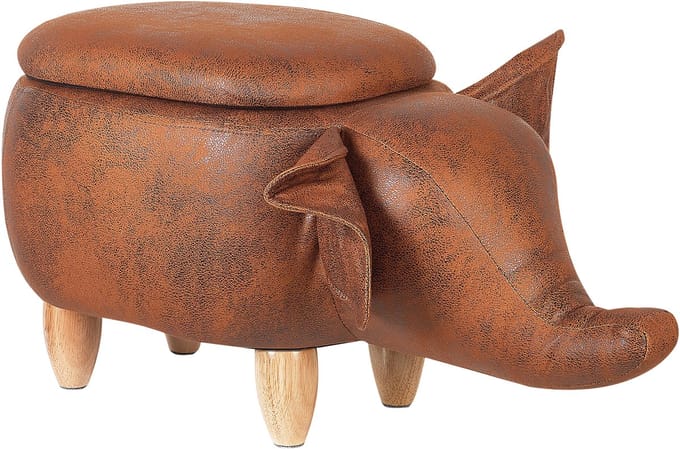 ELEPHANT - Hocker - Donkerbruin - Kunstleer