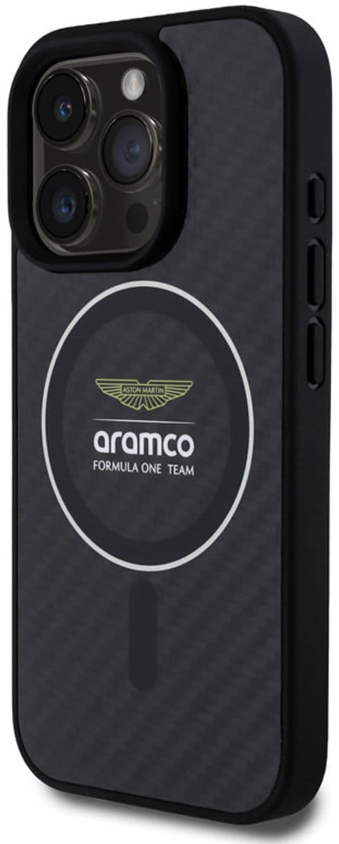 Aston Martin - Backcover iPhone 16 Pro Max - Magsafe - Carbon Circle - Donker Grijs