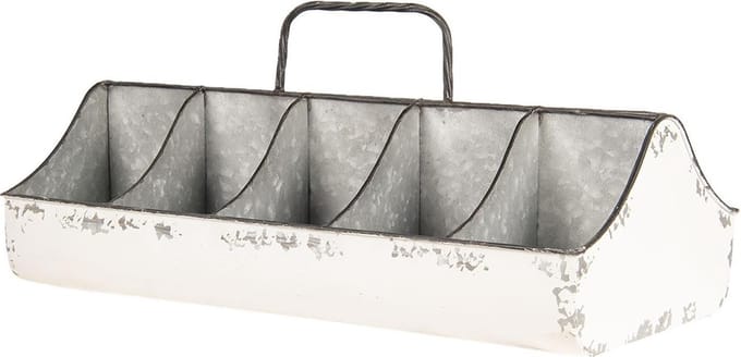 Clayre & Eef Vakkenbak 10 Vakken 50x26x23 cm Wit IJzer